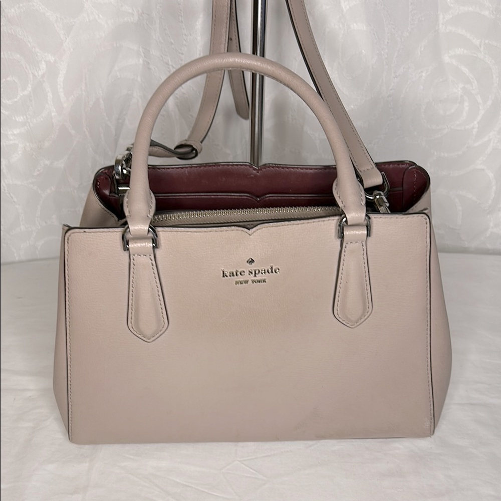 KATE SPADE NY blush pale pink medium satchel with 3 sections Detach straps. - Picture 1 of 16